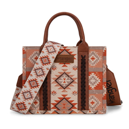 Montana West Wrangler Aztec Pattern Dual Sided Print -Tote/Crossbody