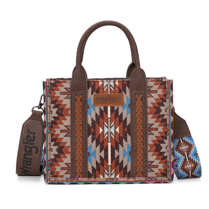 Montana West Wrangler All-Over Aztec Print Canvas Tote Bag