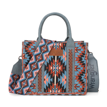 Montana West Wrangler All-Over Aztec Print Canvas Tote Bag