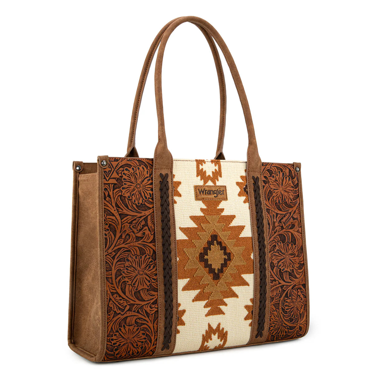 Aztec Pattern Print Concealed Carry Large Tote - Brown weis-western-wear