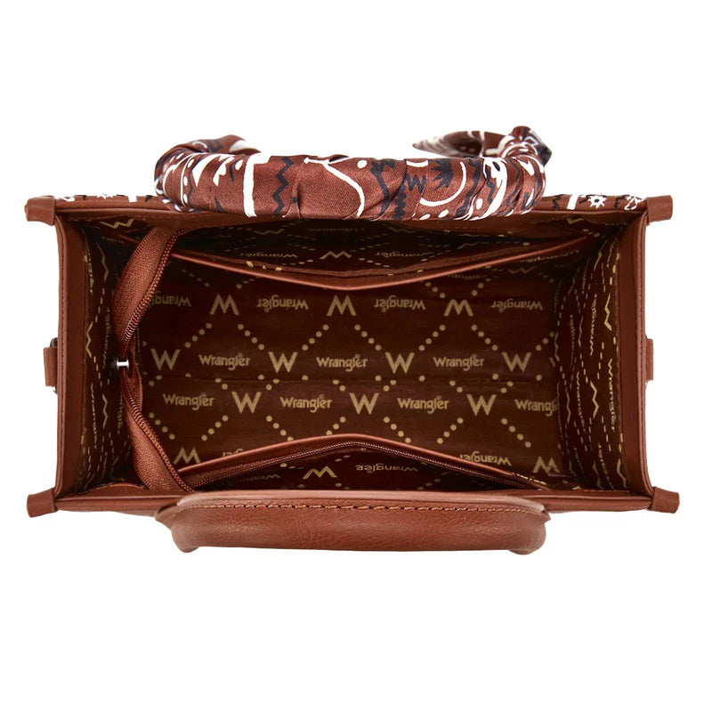 Montana West Wrangler Paisley Print Tote Crossbody Bag weis-western-wear