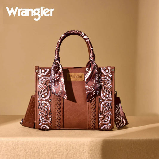 Montana West Wrangler Paisley Print Tote Crossbody Bag weis-western-wear