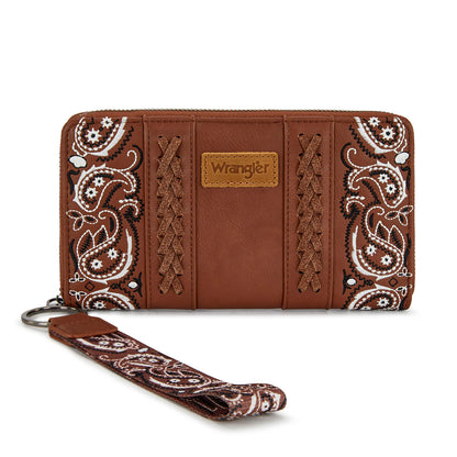 Montana West Wrangler Bandana Paisley Print Wallet weis-western-wear