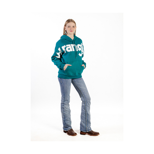 Wrangler Women's Retro Vintage Classic Hoodie Teal