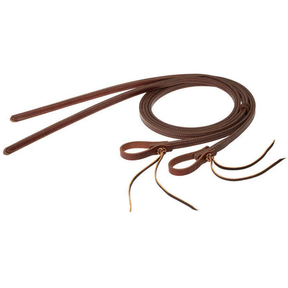 Weaver Leather STS Ranch Signature Tack Harness Leather Split Rein, Pineapple Knot, 8'