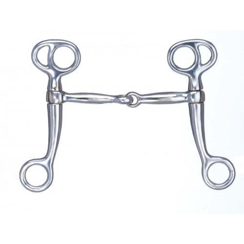 Mors Wester Snaffle à Tige 3 Pièces - Marque Metalab Partrade - Taille 5 - Occasion
