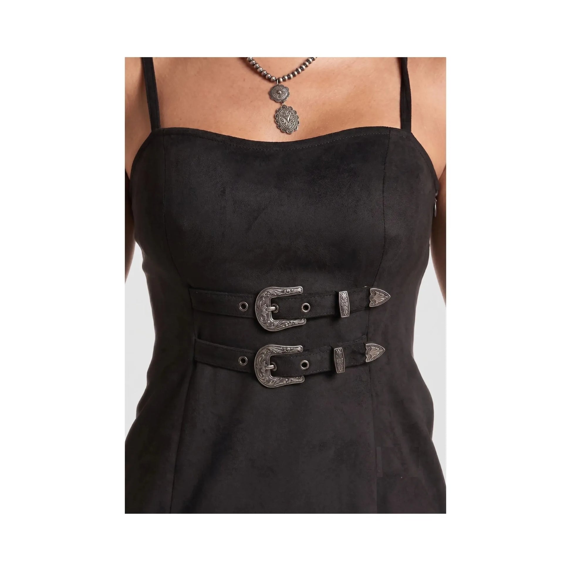 Rock & Roll Women's Microsuede Buckle Mini Dress - Rock & Roll Denim