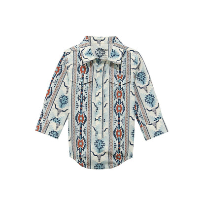 Wrangler Baby Boy Long Sleeve Bodysuit - Brown Multi weis-western-wear