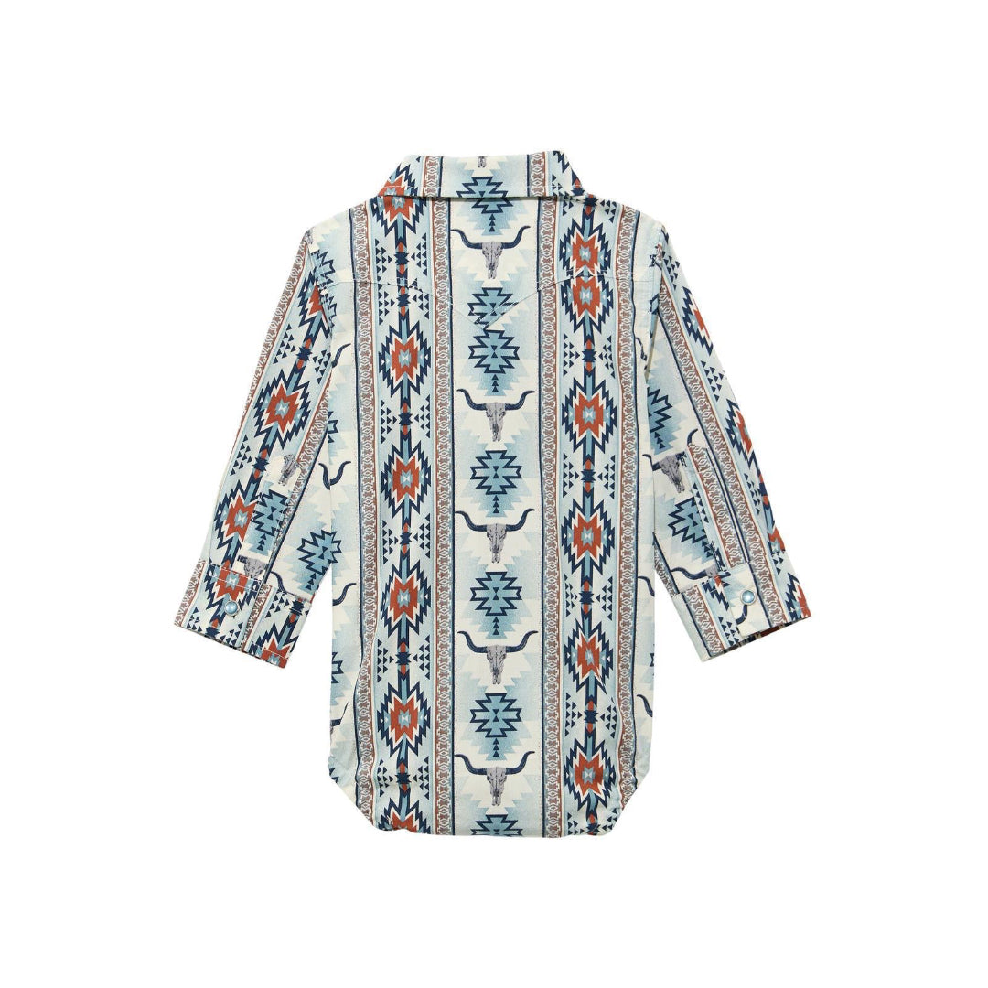 Wrangler Baby Boy Long Sleeve Bodysuit - Brown Multi weis-western-wear