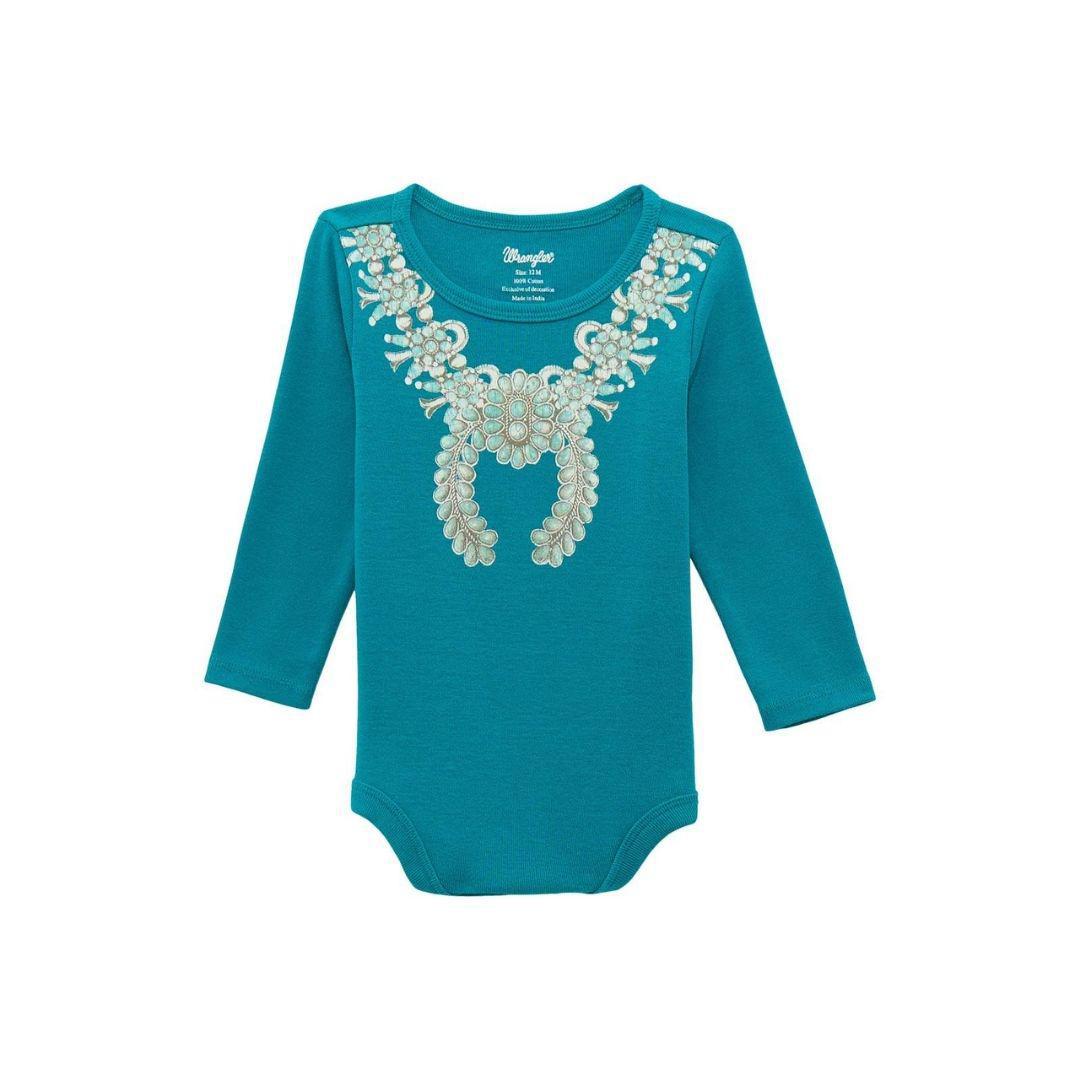 Wrangler® Baby Girl Bodysuit - Teal weis-western-wear
