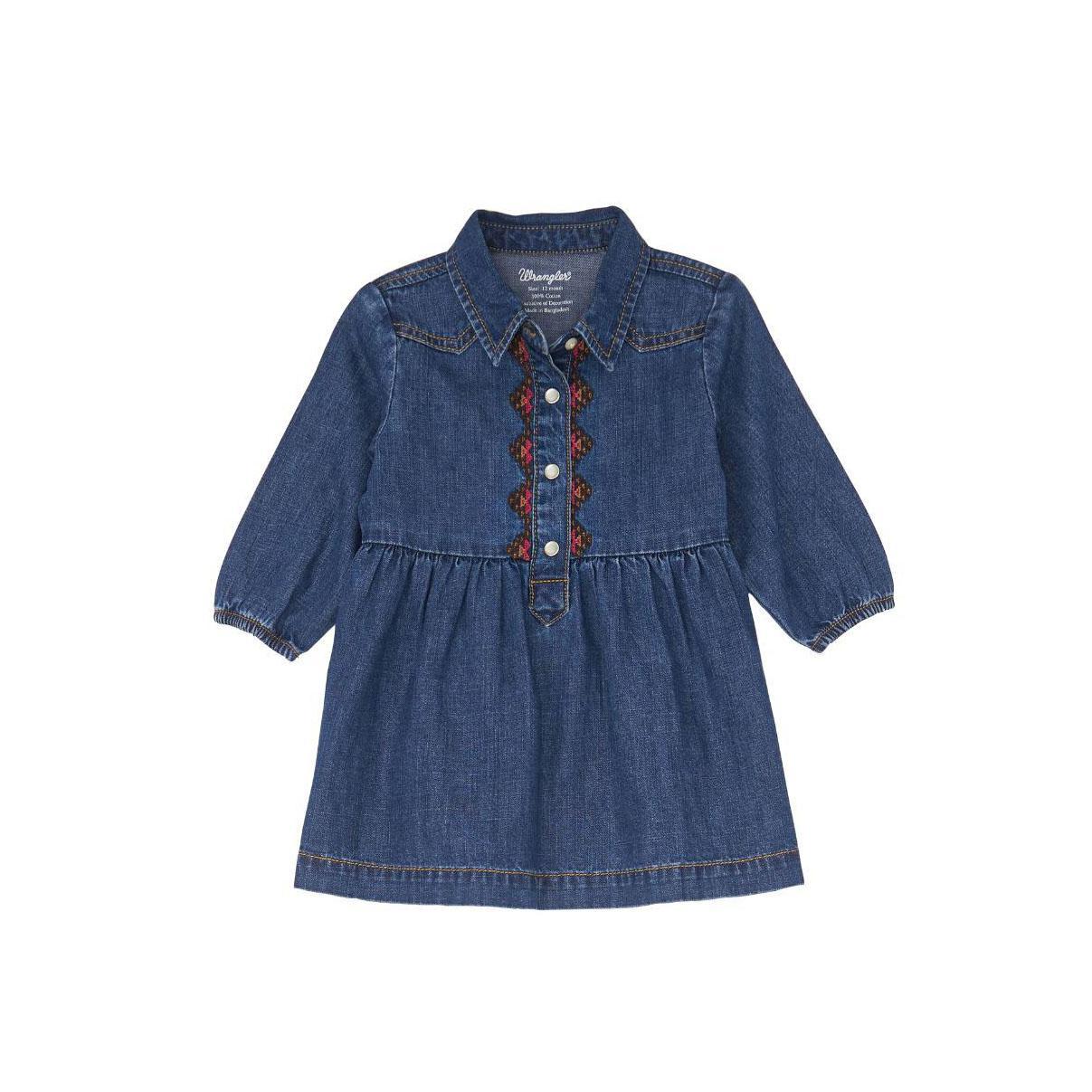 Wrangler Baby Girl Dark Wash Western Snap Dress 112356563