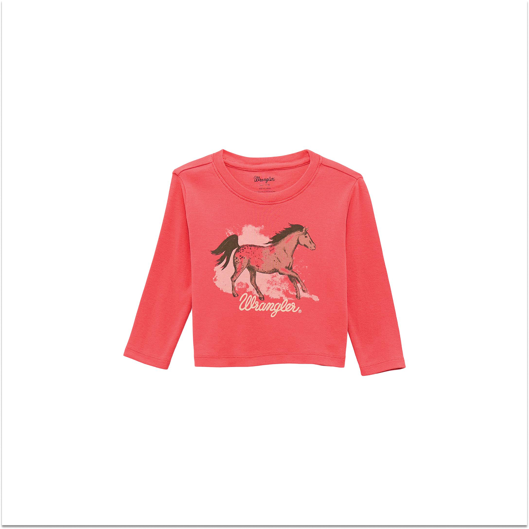 Wrangler Baby Girl Long Sleeve Tee Pink weis-western-wear