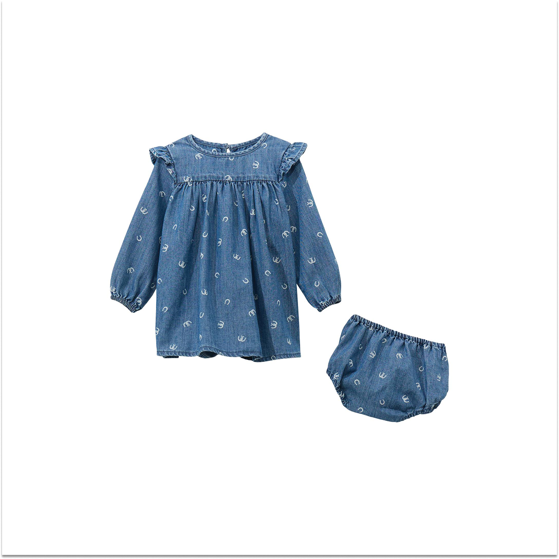 Wrangler Baby Girl Trapeze Dress Denim weis-western-wear