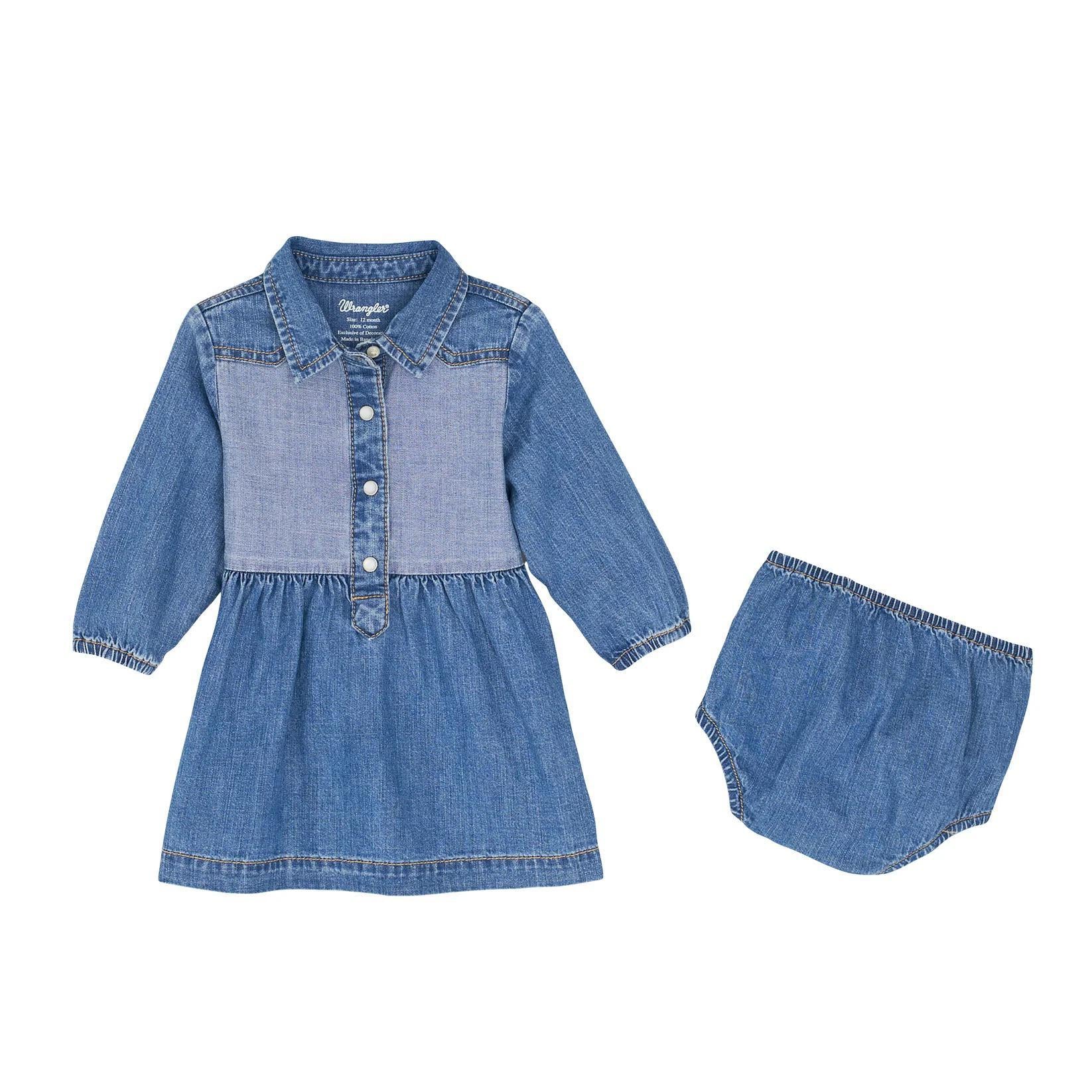 Wrangler Baby & Toddler Girl's Denim Snap Dress – Wei's Western Wear