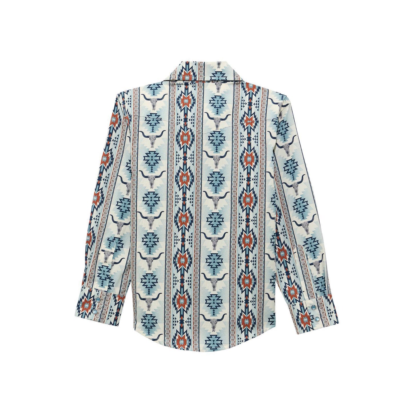 Wrangler Boy's Checotah Long Sleeve Shirt - Grey Multi weis-western-wear