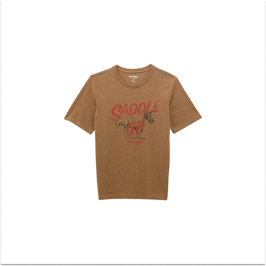 Wrangler Boy's Tobacco Brown Short Sleeve T-Shirt weis-western-wear