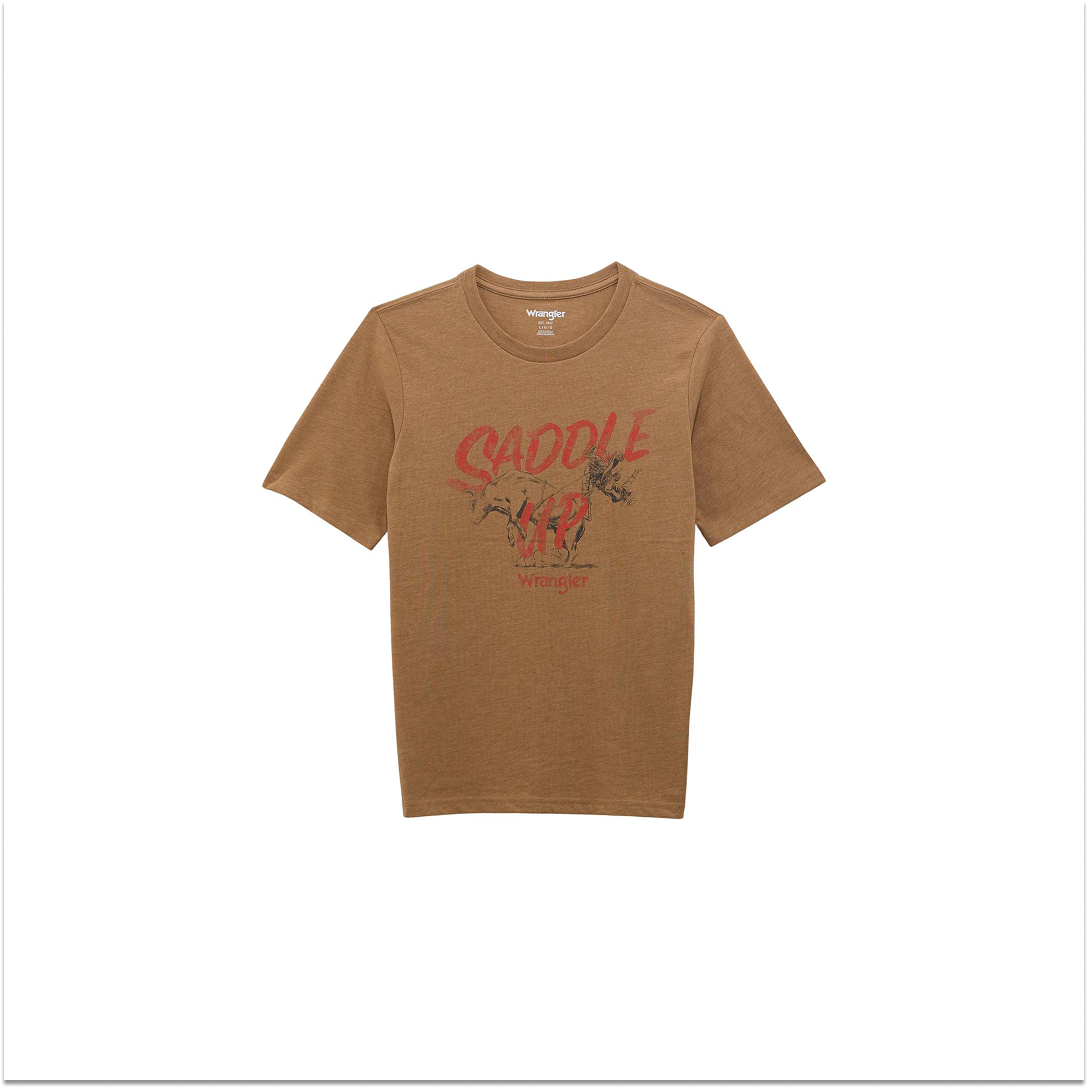 Wrangler Boy's Tobacco Brown Short Sleeve T-Shirt weis-western-wear
