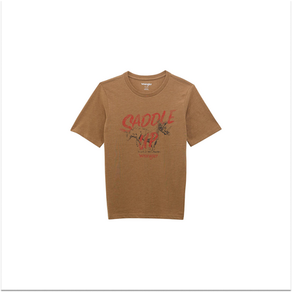 Wrangler Boy's Tobacco Brown Short Sleeve T-Shirt weis-western-wear