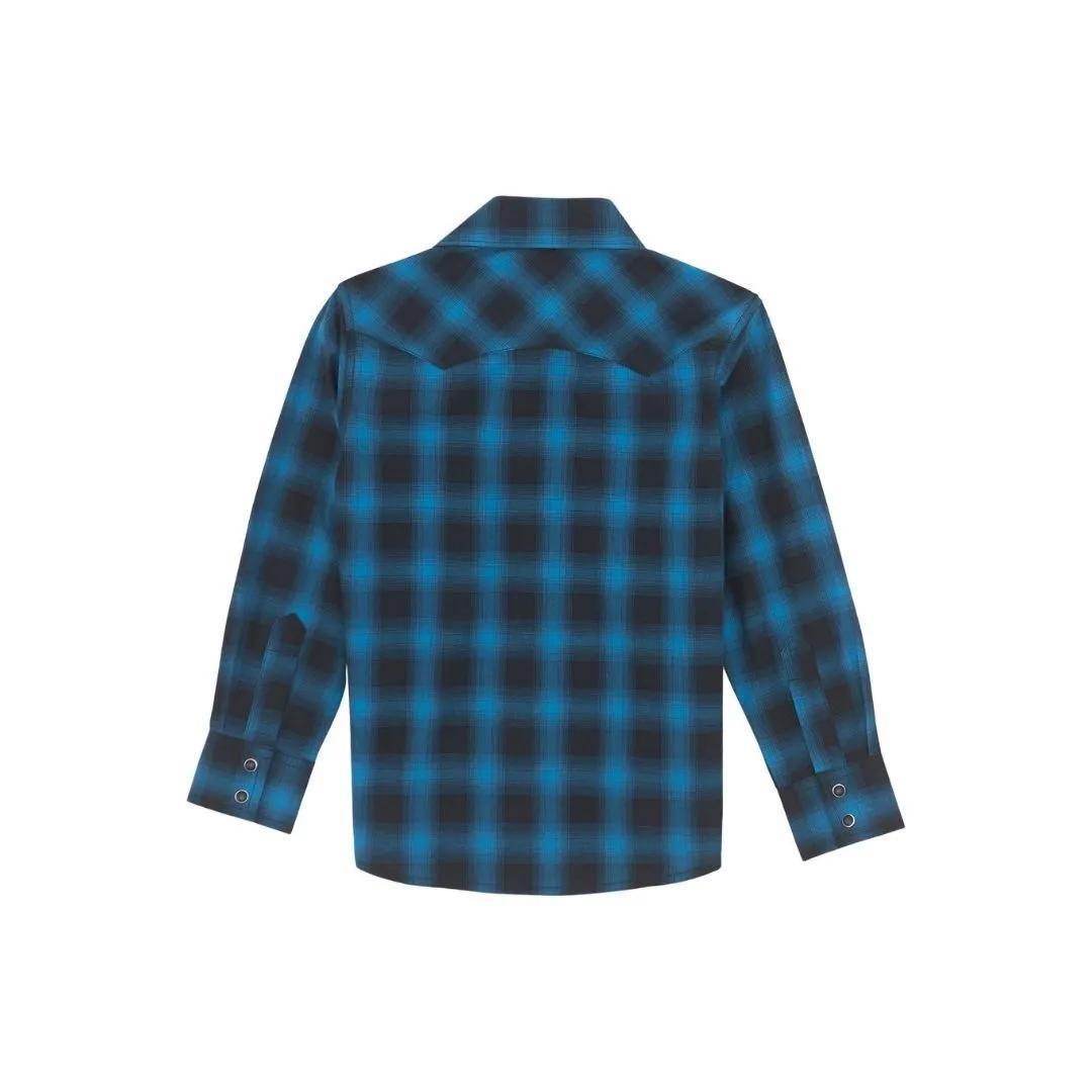 Wrangler Boys Retro® Long Sleeve Shirts - Black/Teal weis-western-wear