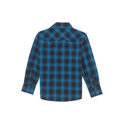 Wrangler Boys Retro® Long Sleeve Shirts - Black/Teal weis-western-wear