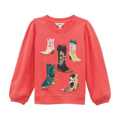 Wrangler Girl's Sweatshirt Crew - Pink weis-western-wear