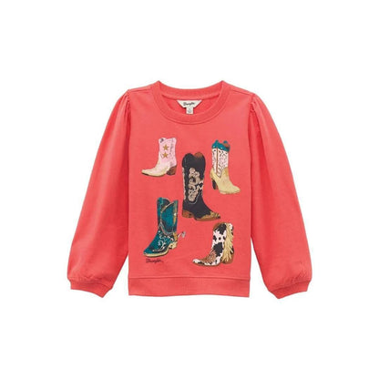 Wrangler Girl's Sweatshirt Crew - Pink weis-western-wear