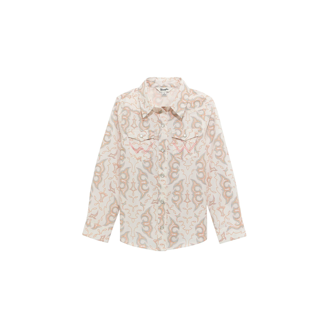 Wrangler Girl's Western Snap Long Sleeve Shirt weis-western-wear
