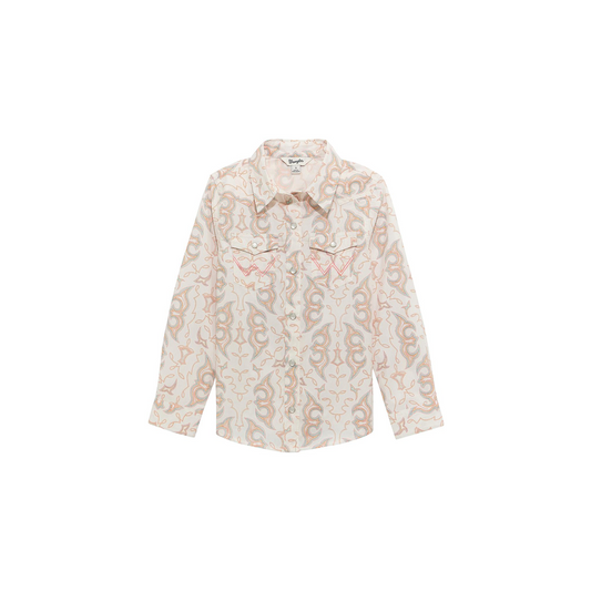 Wrangler Girl's Western Snap Long Sleeve Shirt weis-western-wear