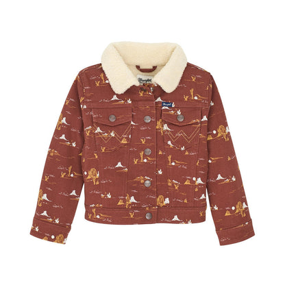 Wrangler Girls Western Sherpa Lined Jacket - Burgundy