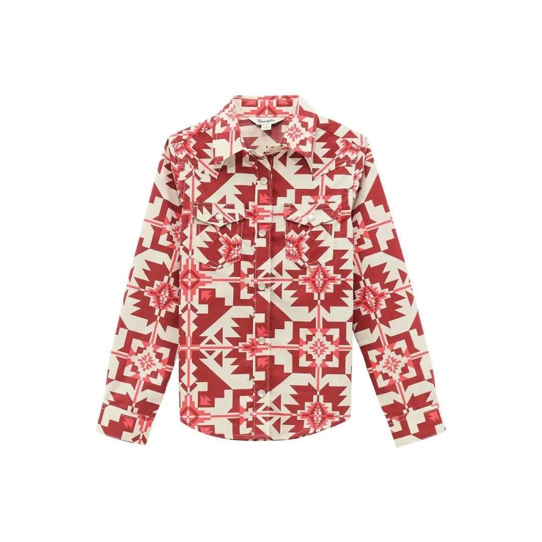 Wrangler Girls Western Top - Pink weis-western-wear