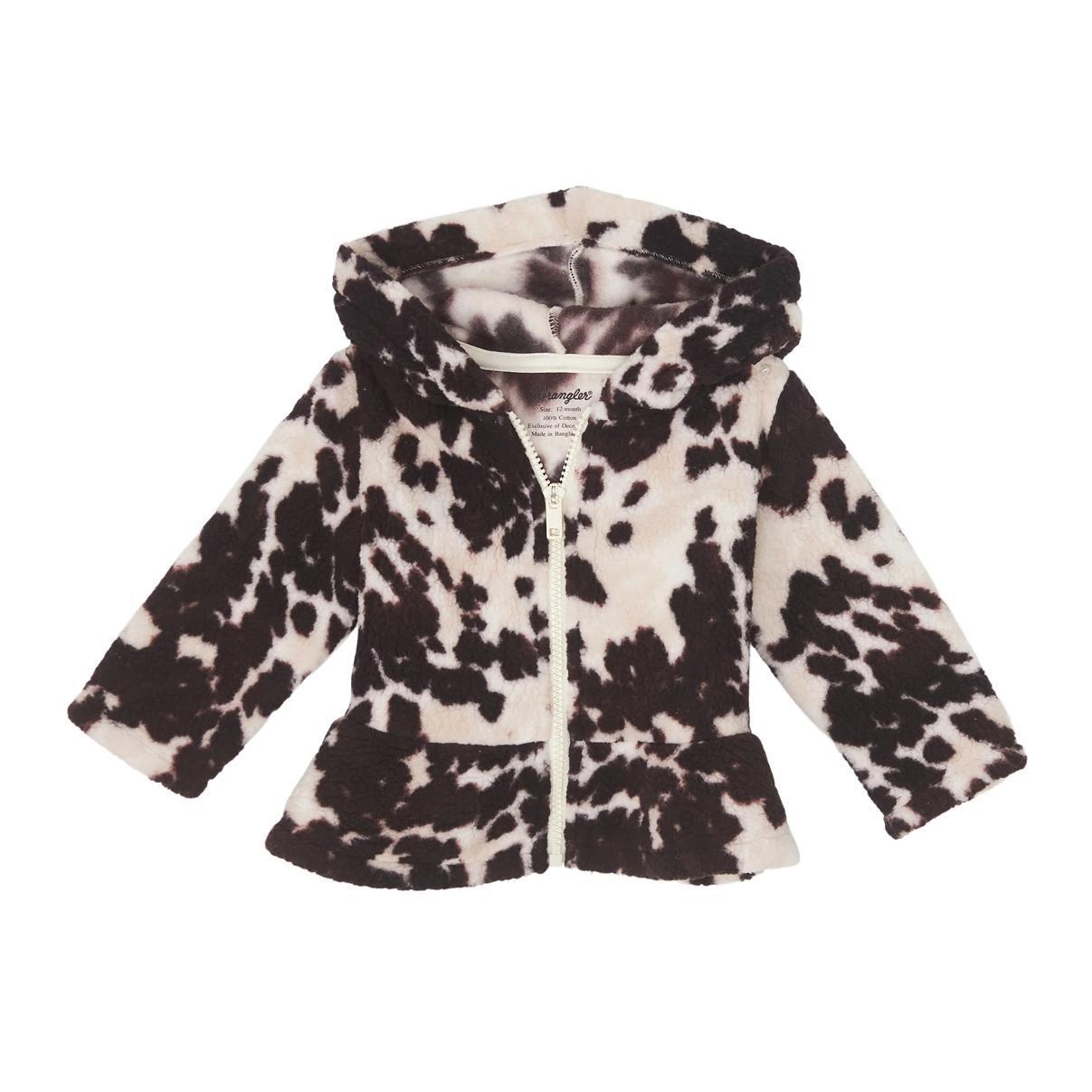 Wrangler Infant Girl's Cow Print Zip Up