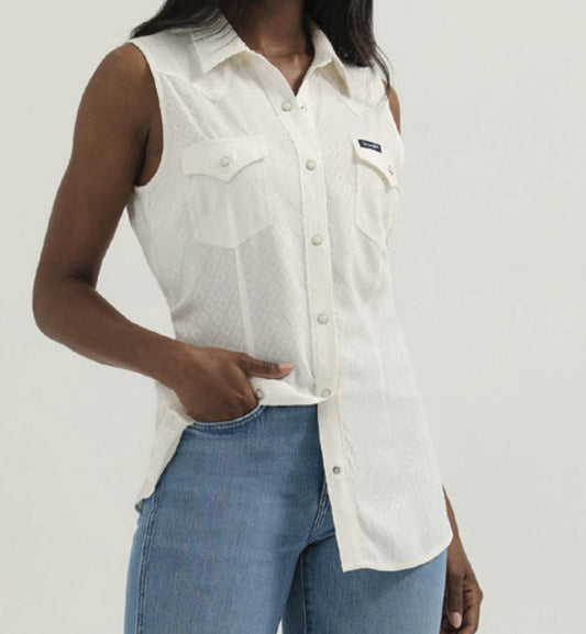 Wrangler Ladies Sleeveless Western Slim Shirt