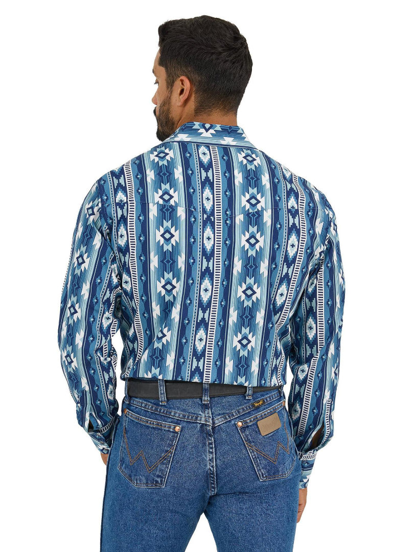 Wrangler Men's Checotah Western Long Sleeve Shirt- Classic Fit