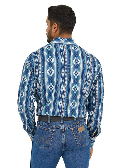 Wrangler Men's Checotah Western Long Sleeve Shirt- Classic Fit
