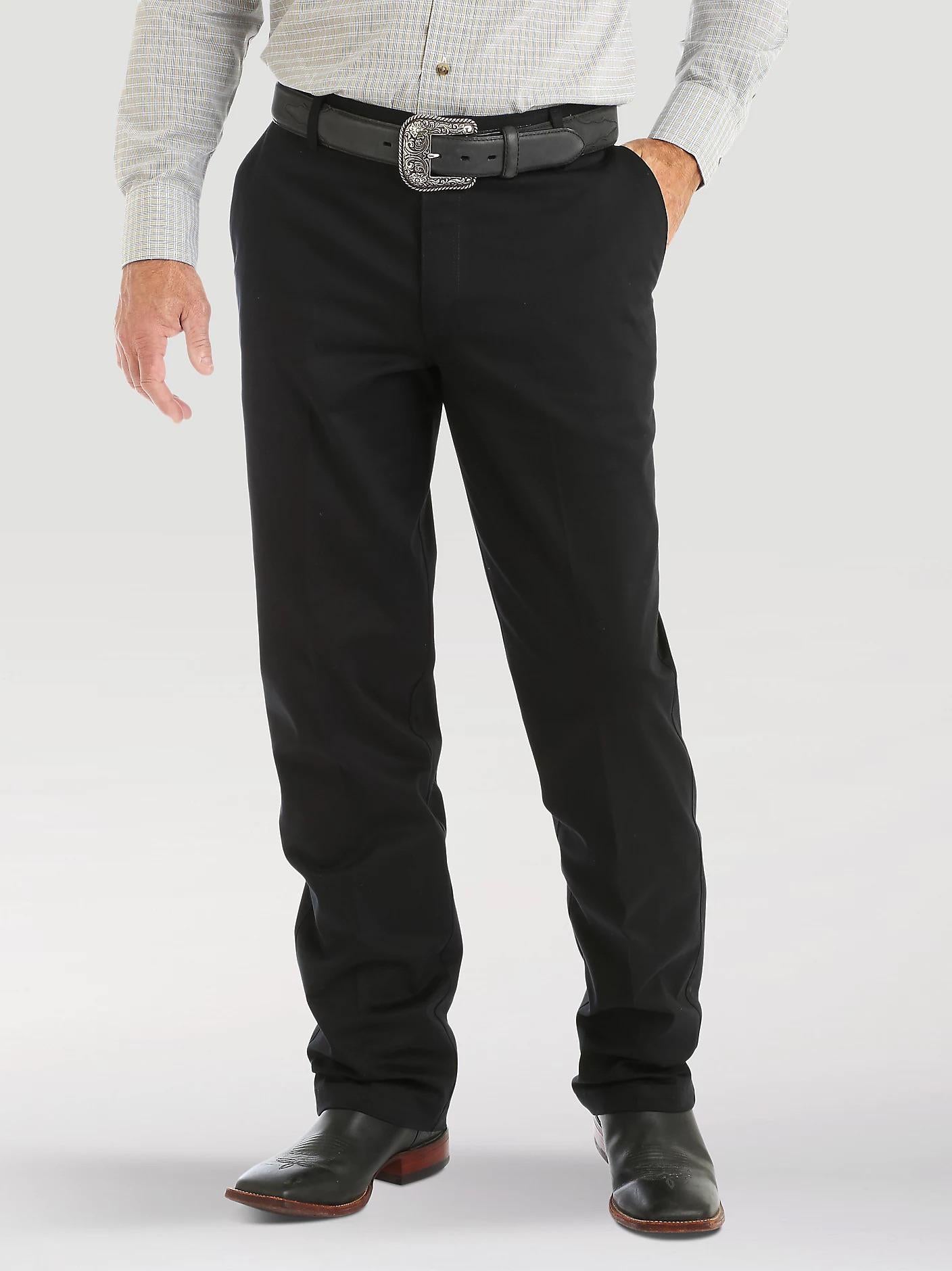Wrangler Men's Flat Front Relaxed Fit Dress Pants In Black – Wei's