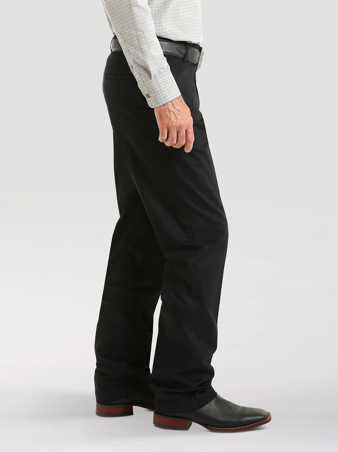 Wrangler Men's Flat Front Relaxed Fit Dress Pants In Black Wei's Western Wear Wrangler Men's Flat Front Relaxed Fit Dress Pants In Black Wei's Western Wear