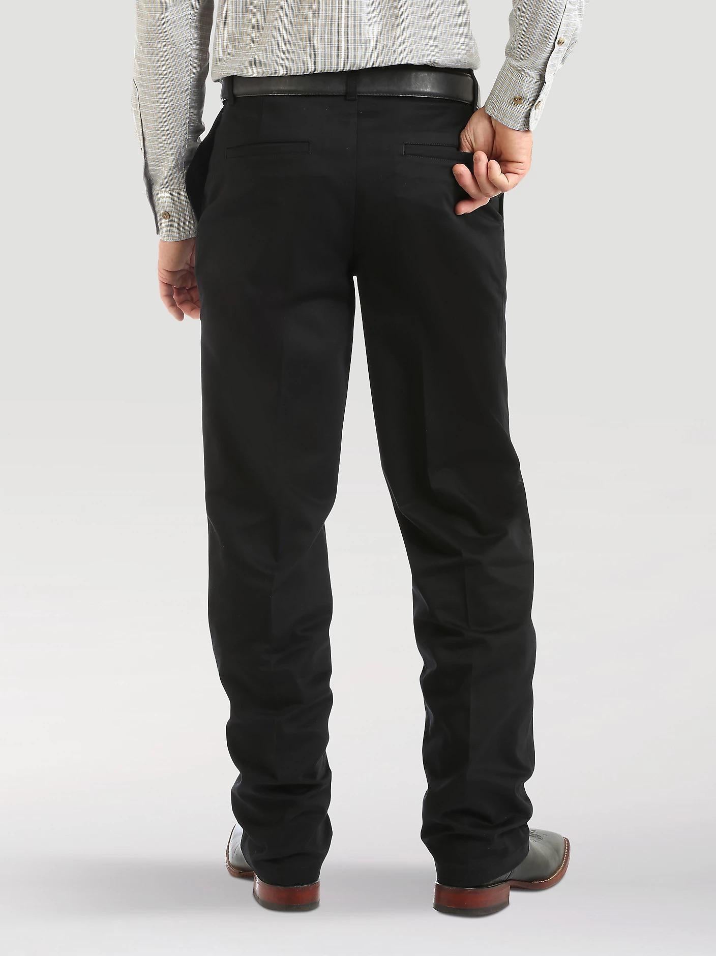 Wrangler Men's Flat Front Relaxed Fit Dress Pants In Black Wei's Western Wear Wrangler Men's Flat Front Relaxed Fit Dress Pants In Black Wei's Western Wear