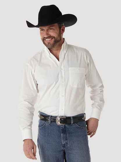 Wrangler Men's George Strait Off White Long Sleeve Shirt weis-western-wear