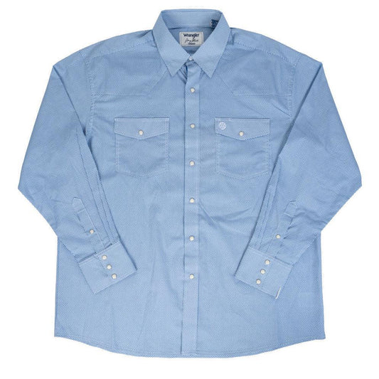 Wrangler Men's George Strait Troubadour Geo Print Pearl Snap Shirt
