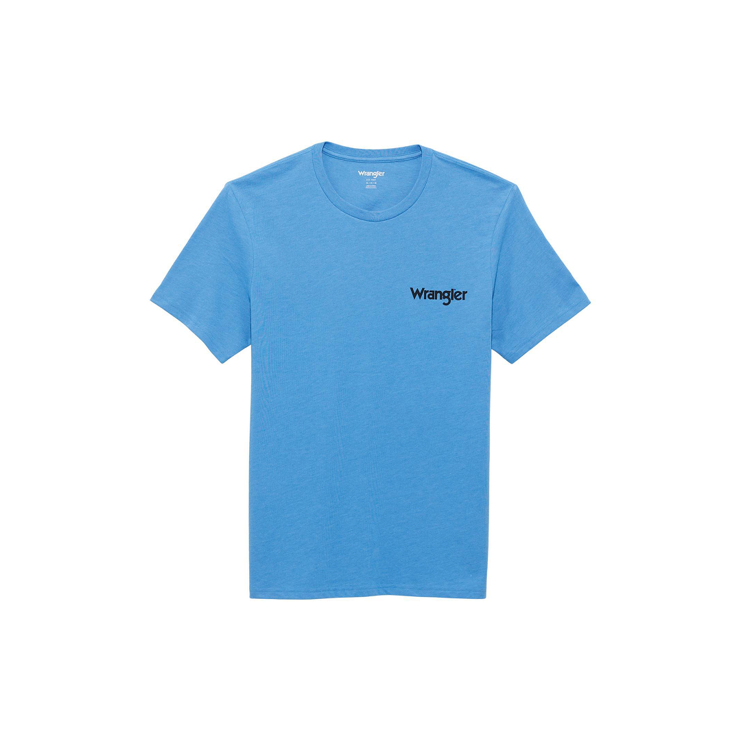 Wrangler Men's Graphic Short Sleeve T-Shirt In Azure Blue Heather