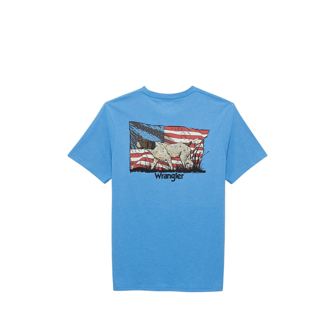Wrangler Men's Graphic Short Sleeve T-Shirt In Azure Blue Heather