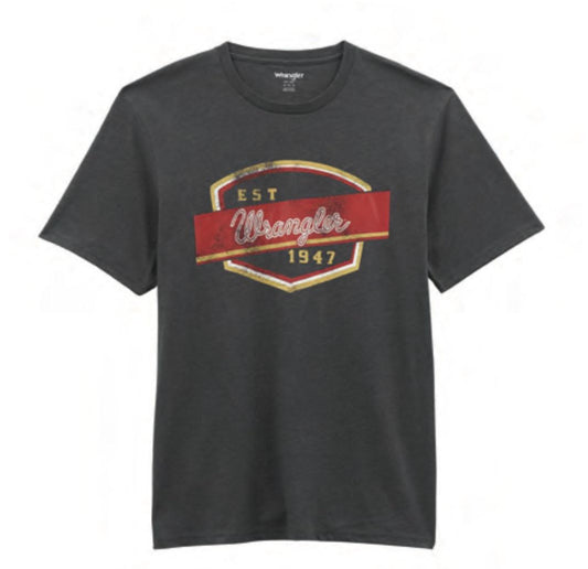 Wrangler Men's Graphic Tee In Asphalt Heather