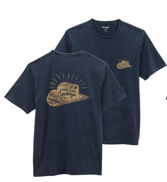 Wrangler Men's Graphic Tee In Dark Denim