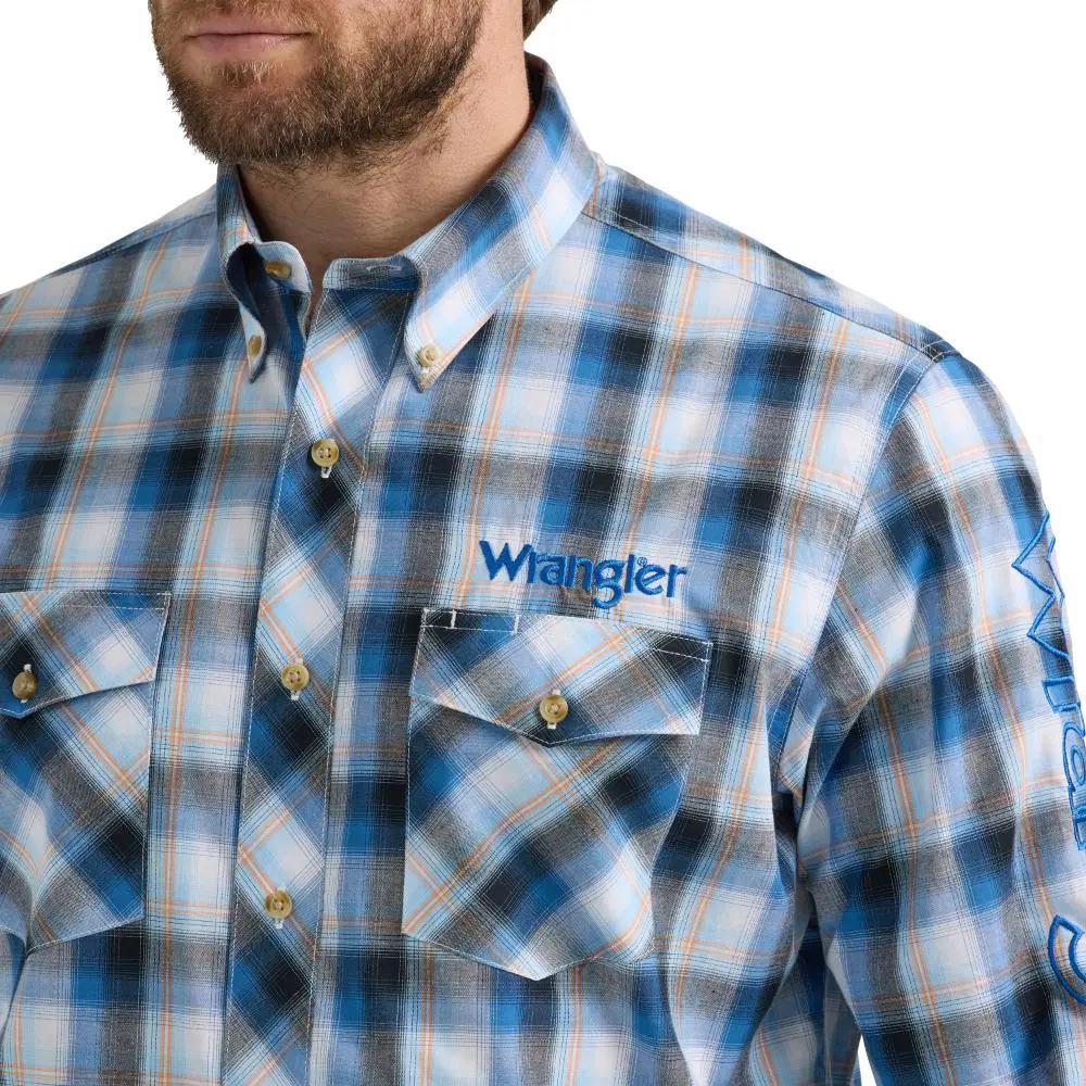 Wrangler Men's Logo Plaid Long Sleeve Shirt 112352383