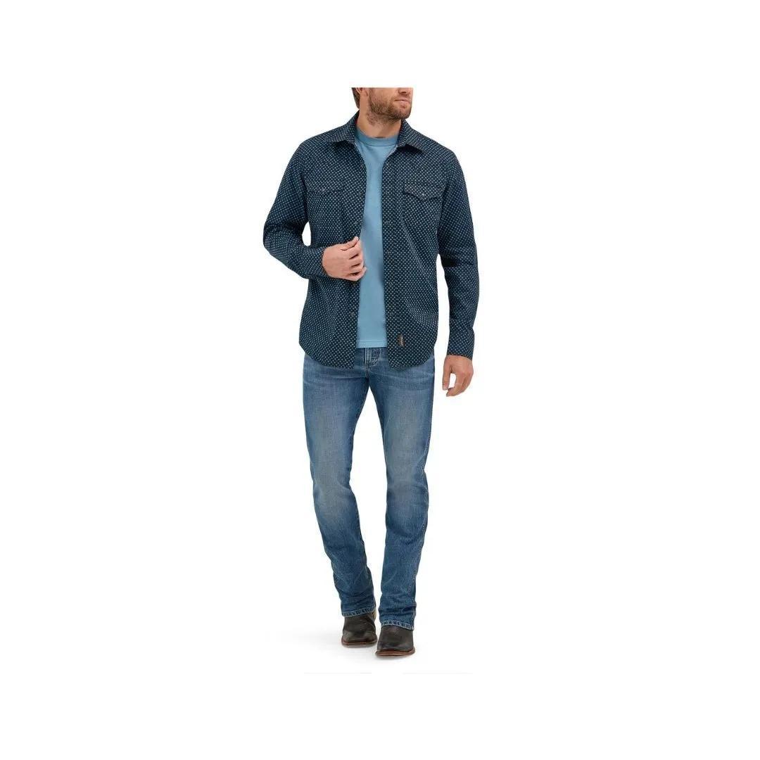 Wrangler Men's Retro Premium Long Sleeve Western Snap Printed Shirt weis-western-wear