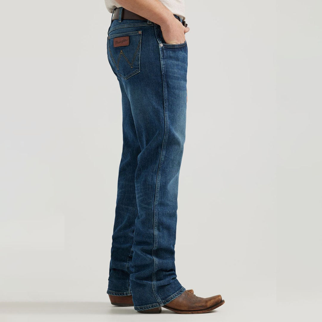 Jeans Wrangler Uomo Taglio Slim Boot - Blu Navy - 34x38