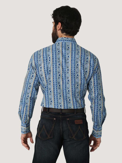 Wrangler Men’s Shirt Western Snaps Checotah Print Long - Clearance