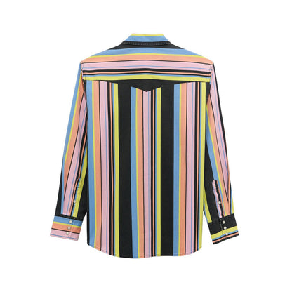 Wrangler Men's Vintage BrushPopper Shirt - Classic Fit - Black Multi weis-western-wear