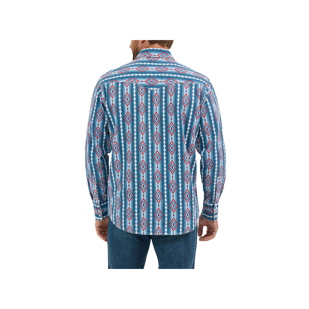 Wrangler Men's Vintage Inspired Long Sleeve Shirt Americana Multi