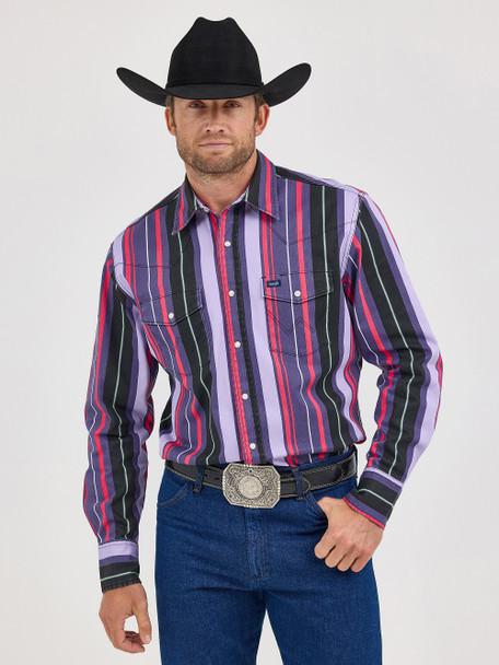 Wrangler Men's Vintage Purple Multi Stripe